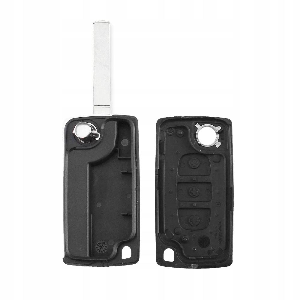 Выкидной корпус ключа на 3 кнопки Citroen C2 , C4 , C5 , C6 , C8 , Berlingo ( CE0523 без места под аккумулятор , лезвие VA2 , свет ) 