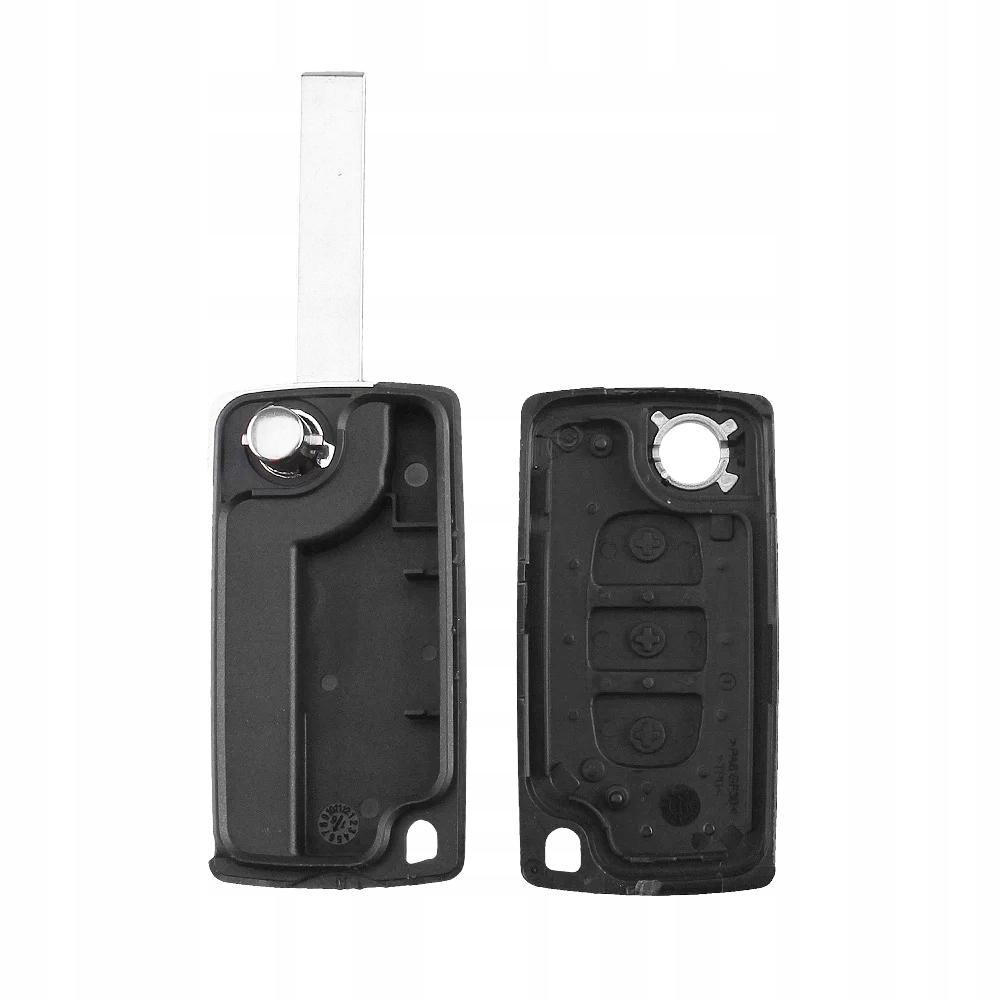 Выкидной корпус ключа на 3 кнопки Citroen C2 , C4 , C5 , C6 , C8 , Berlingo ( CE0523 без места под аккумулятор , лезвие HU83 , кнопка багажника ) 