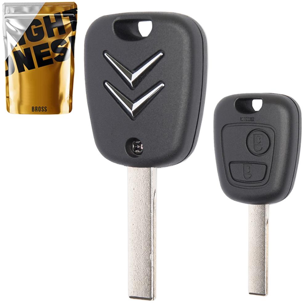 Корпус ключа на 2 кнопки Citroen C1 C2 C3 C4 ( с лезвием HU83 )