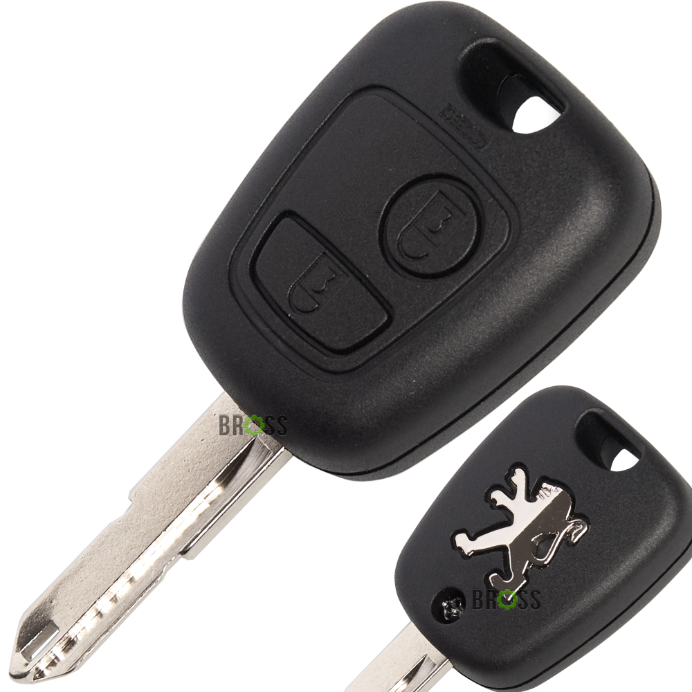Корпус ключа на 2 кнопки Peugeot 107 , 207 , 307 , 407 , 206 , 406 (лезвие NE73)