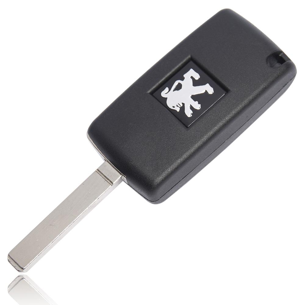 Выкидной корпус ключа на 3 кнопки Peugeot 107 207 307 308 407 408 607 (  CE0536 с местом под батарейку , лезвие VA2 , кнопка багажника )
