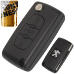 Выкидной корпус ключа на 3 кнопки Peugeot 107 207 307 308 407 408 607 (  CE0536 с местом под батарейку , лезвие VA2 , кнопка багажника )