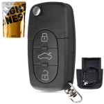Выкидной корпус ключа на 3 кнопки Audi A2 , A3 ( 8L , 8P ) , A4 ( B5 , B6 ) A6 ( C5 ) , A8 , TT , RS4 ( под батарейку CR2032 , лезвие HU66 ) 4D0837231A