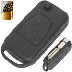 Выкидной корпус ключа на 3 кнопки Mercedes W168 W124 W202 W203 W638 W163 SLK Vito (широкое лезвие HU39)