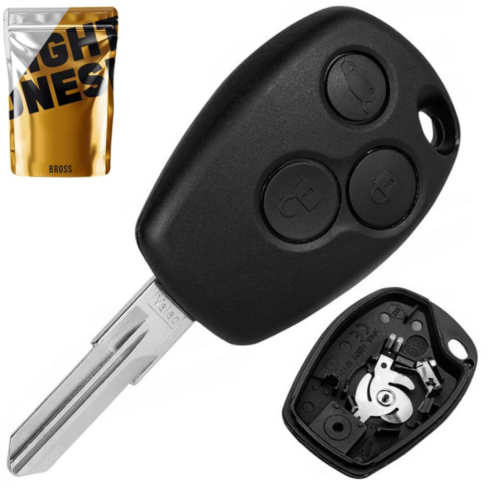 Корпус ключа на 3 кнопки Opel Vivaro , Movano , Nissan Primastar , Interstar , Renault Master , Twingo , Logan , Trafic , Kangoo , Clio , Dacia , Sandero ( з місцем під батарейку , лезо VAC102 )