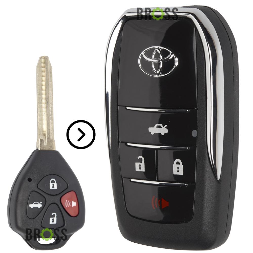 Выкидной корпус ключа на 4 кнопки Toyota Camry 40, Corolla , RAV4 , Avensis (тюнинг ключа из обычного в выкидной)