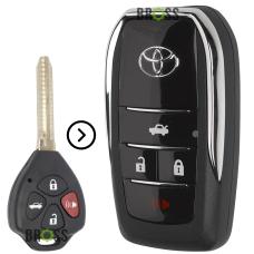 Выкидной корпус ключа на 4 кнопки Toyota Camry 40, Corolla , RAV4 , Avensis (тюнинг ключа из обычного в выкидной)