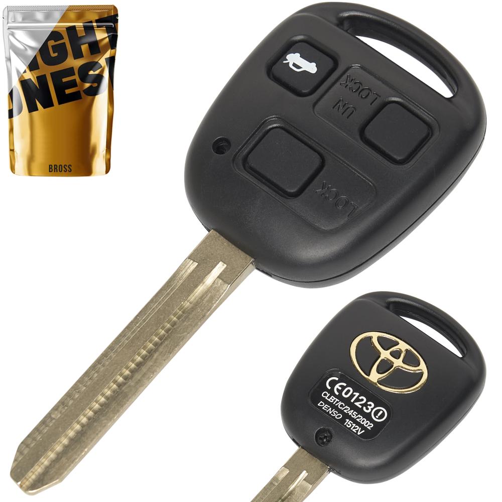 Корпус ключа на 3 кнопки Toyota Avensis , Corolla , RAV 4 , Camry 30 , Land Cruiser 100 ( J100 ) (лезвие TOY43 + кнопки)