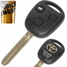 Корпус ключа на 3 кнопки Toyota Avensis , Corolla , RAV 4 , Camry 30 , Land Cruiser 100 ( J100 ) (лезвие TOY43 + кнопки)