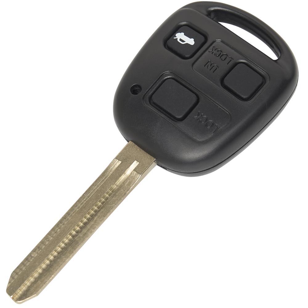 Корпус ключа на 3 кнопки Toyota Avensis , Corolla , RAV 4 , Camry 30 , Land Cruiser 100 ( J100 ) (лезвие TOY43 + кнопки)