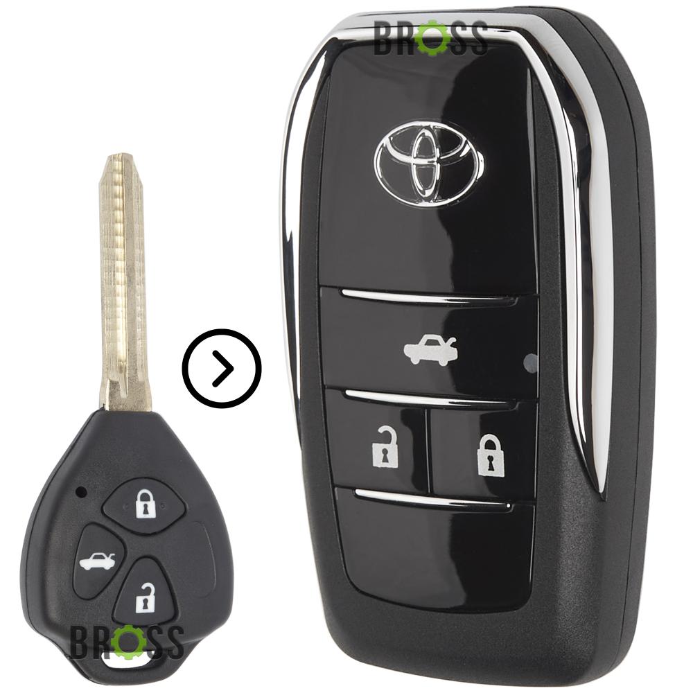 Выкидной корпус ключа на 3 кнопки Toyota Camry 40, Corolla , RAV4 , Avensis (тюнинг ключа из обычного в выкидной)