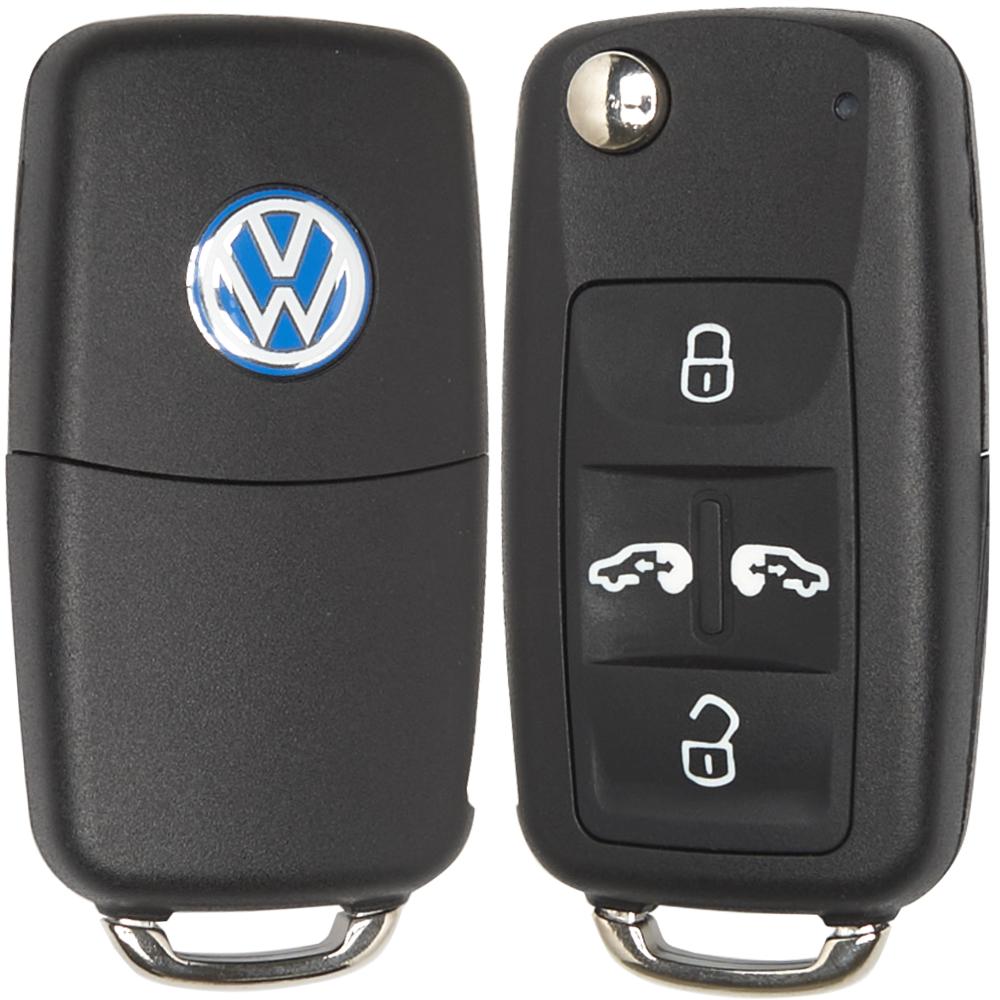 Викидний корпус ключа на 4 кнопки Volkswagen Caddy 3, Transporter T5 Caravelle Multivan ( кнопки бокових дверей , лампочка зверху )