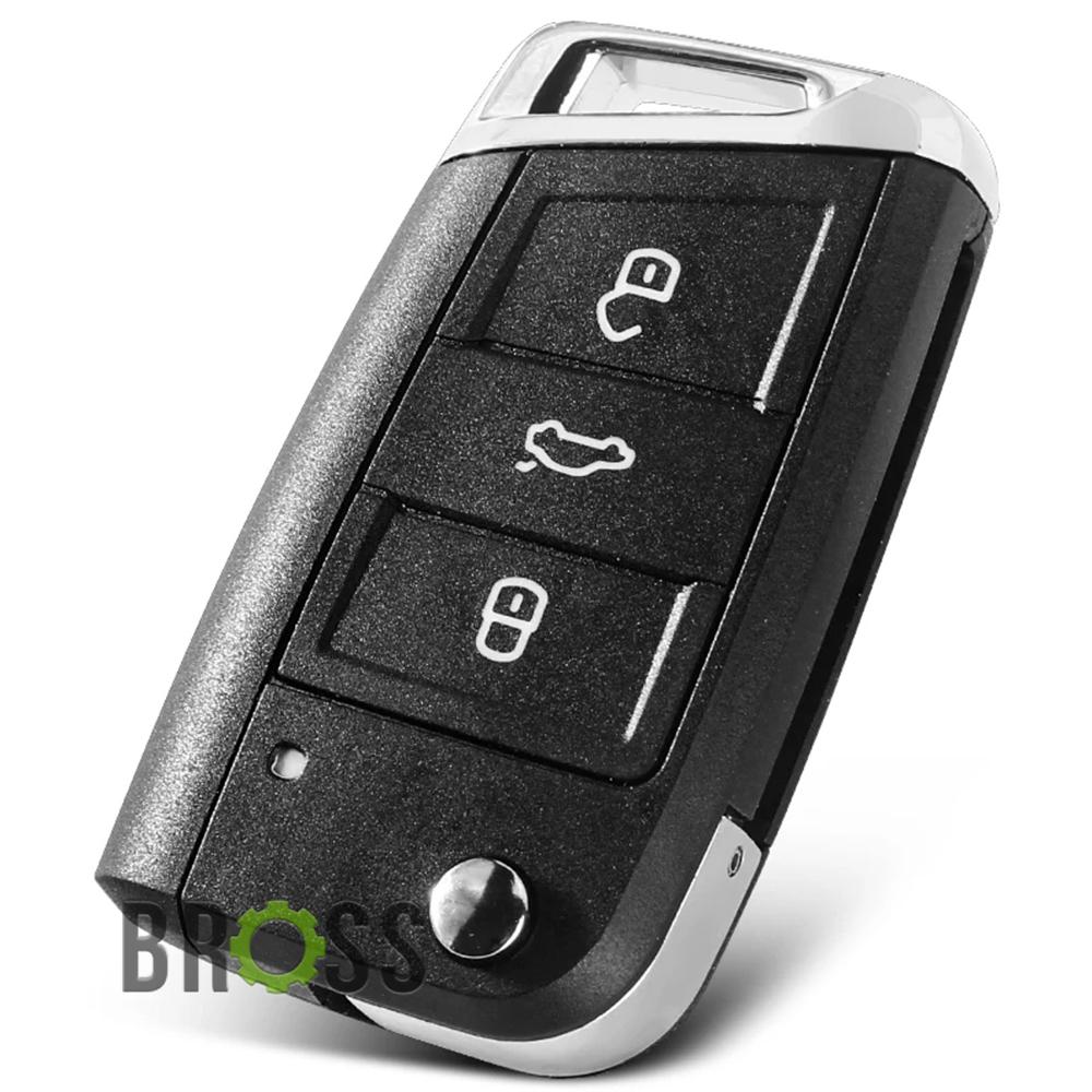 Выкидной корпус ключа на 3 кнопки Skoda Octavia A7 5G6959752AB ( под лезвие 162T )