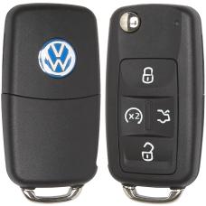 Выкидной корпус ключа на 4 кнопки Volkswagen Passat B7 , Caddy , Touran , T5 Caravelle Multivan ( автозапуск , лампочка сверху )
