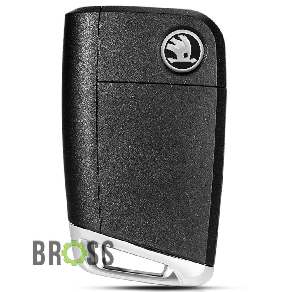 Выкидной корпус ключа на 3 кнопки Skoda Octavia A7 5G6959752AB ( под лезвие 162T )