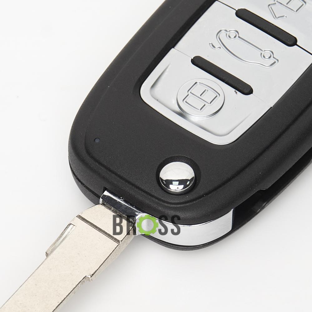 Выкидной корпус ключа на 3 кнопки Volkswagen Passat B7 , Tiguan , Golf 6 , Polo 5 , Skoda Fabia , Superb , Roomster , Octavia A5 ( тюнинг , лампочка сверху )