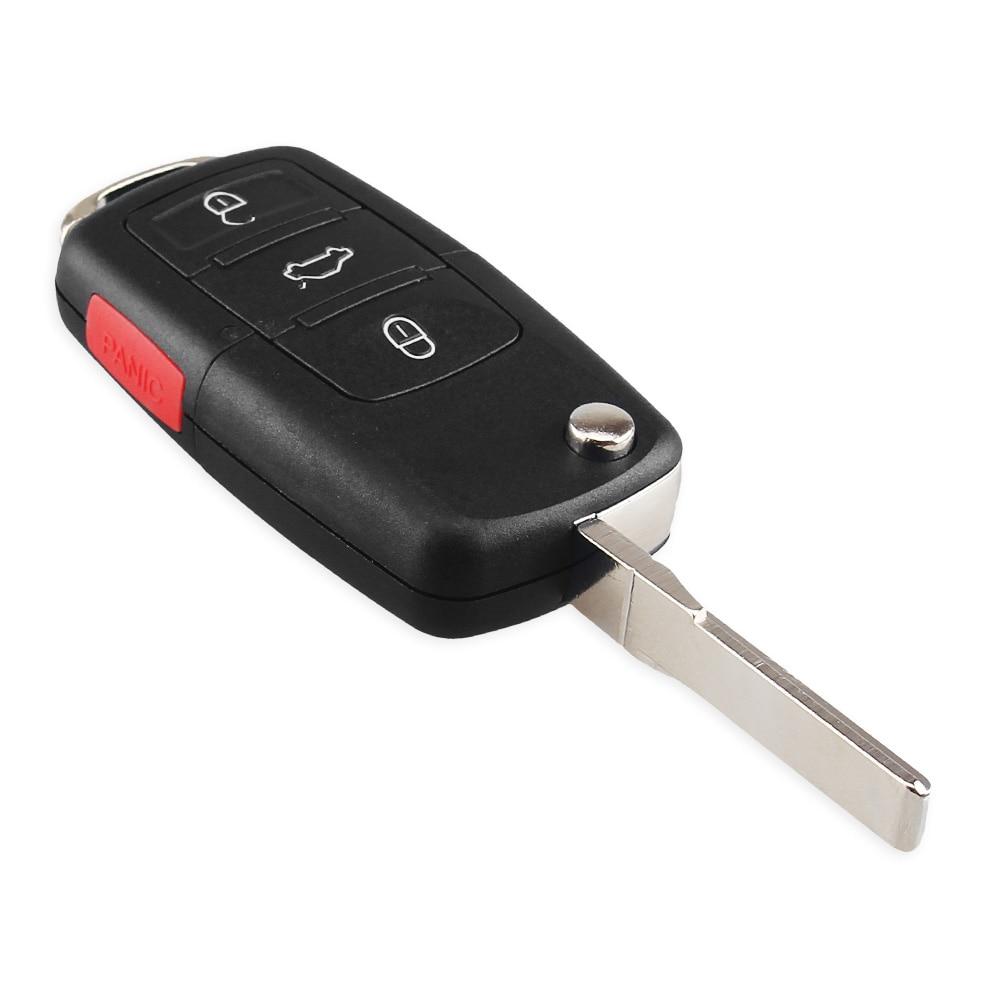 Выкидной корпус ключа на 3 кнопки Volkswagen Passat B5 , Passat B6 , Tiguan , Golf 4 , Golf 5 , New Beetle , Polo , Skoda Fabia , Superb , Roomster , Octavia Tour , Octavia A5 ( 3+1 , с кнопкой panic , с местом под аккумулятор CR2032 ) 