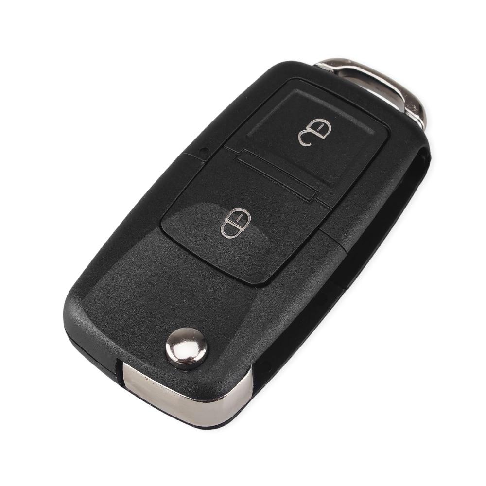 Выкидной корпус ключа на 2 кнопки Volkswagen Passat B5 , Passat B6 , Tiguan , Golf 4 , Golf 5 , New Beetle , Polo , Skoda Fabia , Superb , Roomster , Octavia Tour , Octavia A5 ( с местом под батарейку , лезвие HU66 , лампочка посредине ) 