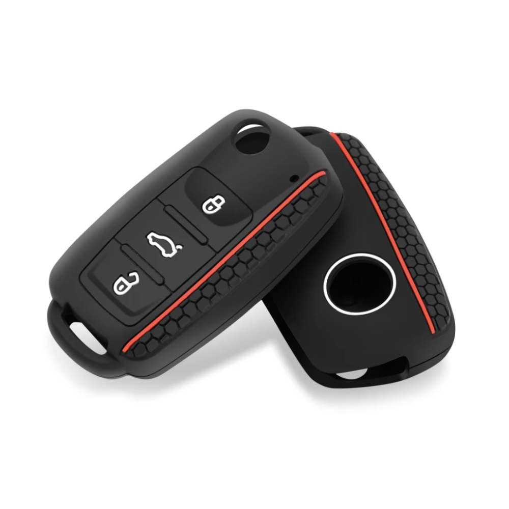 Чехол ключа на 3 кнопки Volkswagen Passat B7 , Tiguan , Golf 6 , New Beetle , Polo 5 , Skoda Fabia , Superb , Roomster , Octavia A5