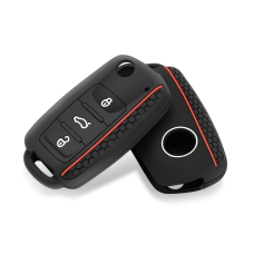 Чехол ключа на 3 кнопки Volkswagen Passat B7 , Tiguan , Golf 6 , New Beetle , Polo 5 , Skoda Fabia , Superb , Roomster , Octavia A5