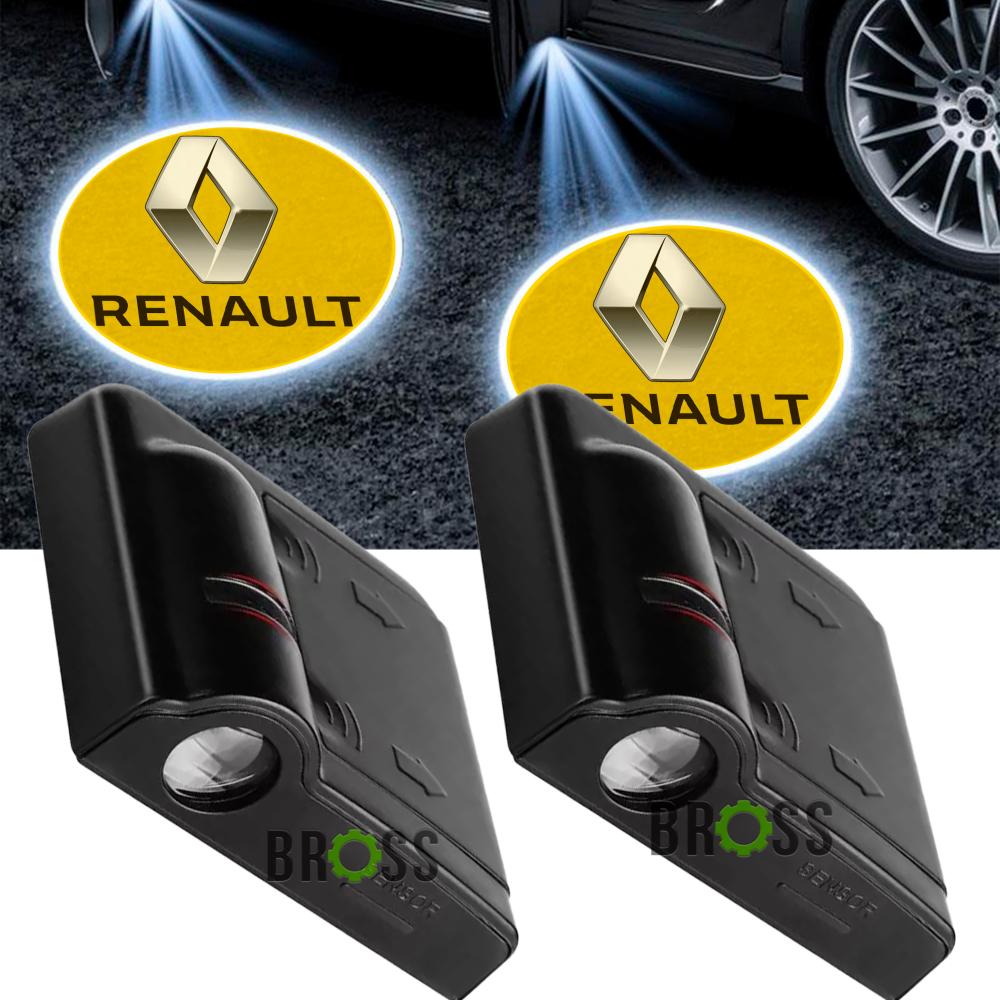 Светодиодная универсальная проекция логотипа для автомобиля Renault Koleos, Magane, Laguna ,  Espace, Vel Satis, Clio, Trafic