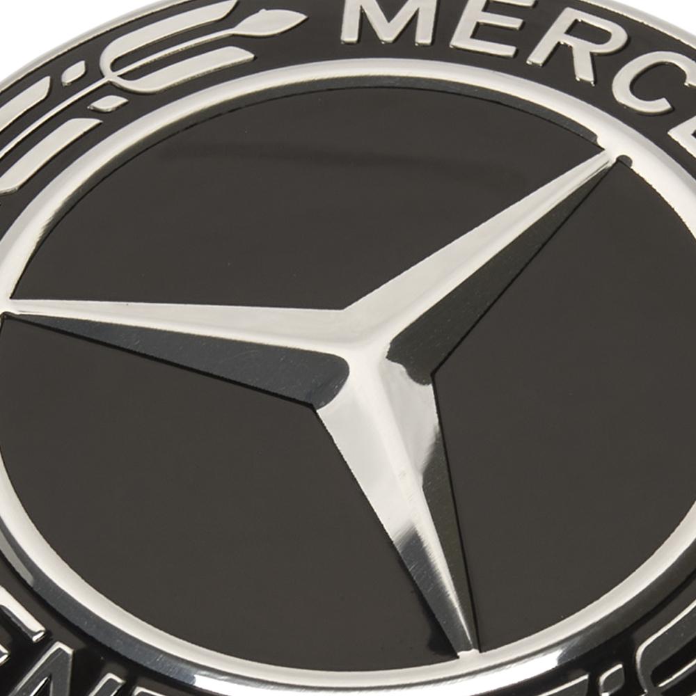 Заглушки колпачки литых дисков для Mercedes Benz, Черные, Комплект 4 шт. (75 мм)