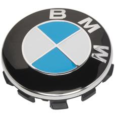 Заглушка колпачка литых дисков для BMW E30, E32, E34, E36, E38, E39, E46, E60, E65, E66, E90, E91, E92, E93, X5 (E53, E70) X6 (синяя) (56 мм)