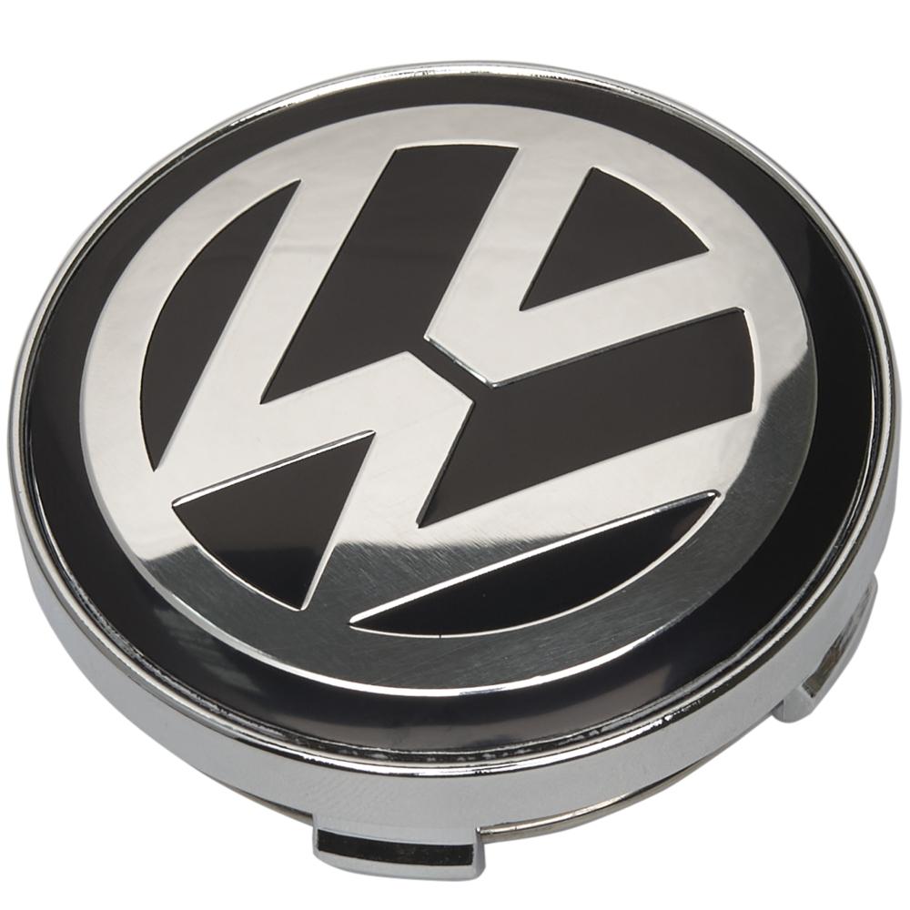 Заглушки колпачки литых дисков для Volkswagen Passat, Amarok, beetle, Jetta, Golf, CC, Eos, Phaeton, Sharan, Tiguan, Touran, Multivan, Touareg, 3B7601171 (черная-1шт) (60 мм)