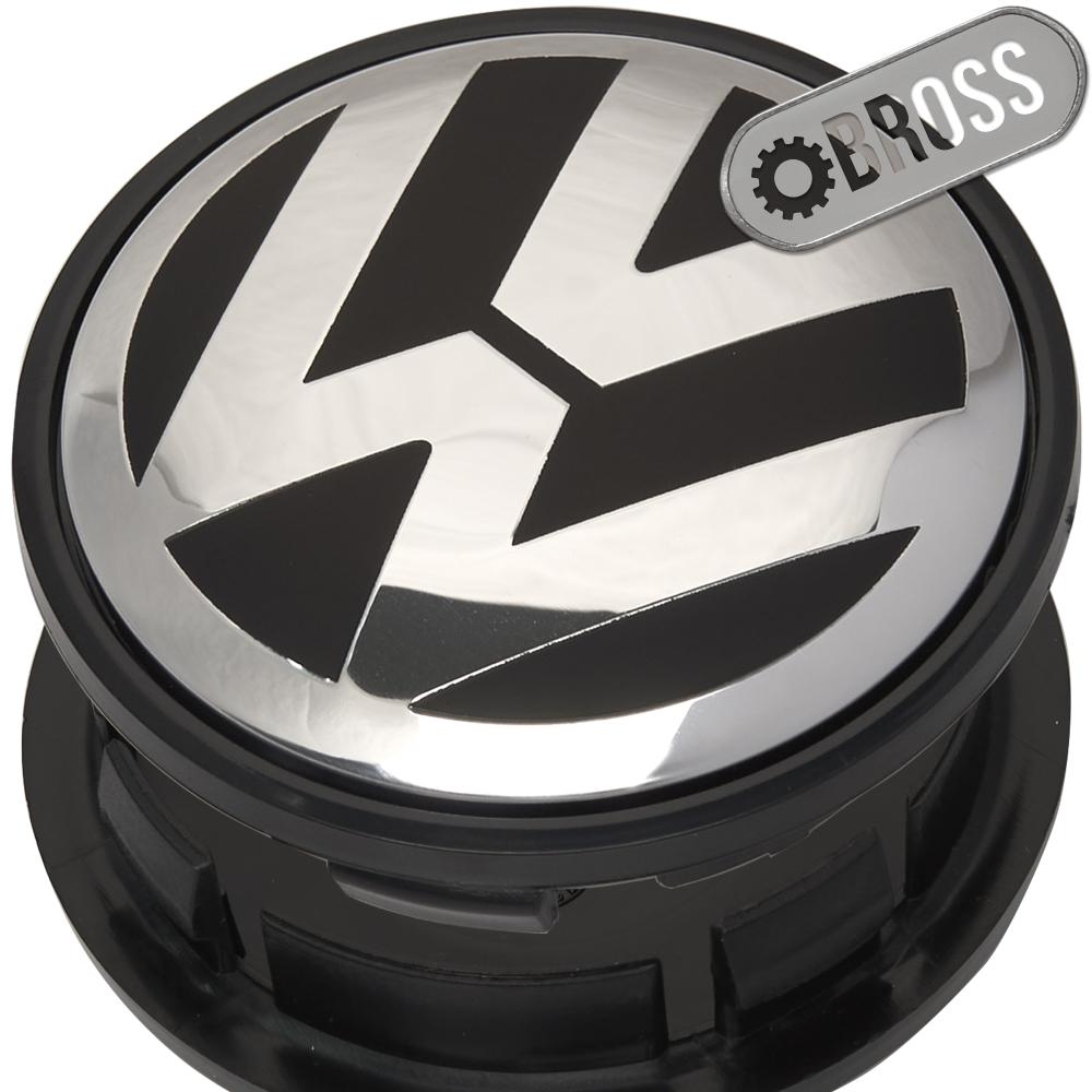 Заглушки колпачки литых дисков для Volkswagen Passat, Amarok, beetle, Jetta, Golf, CC, Eos, Phaeton, Polo, Sharan, Tiguan, Touran, Multivan, Touareg, 7l6601149 (Черная-1шт) (76 мм)