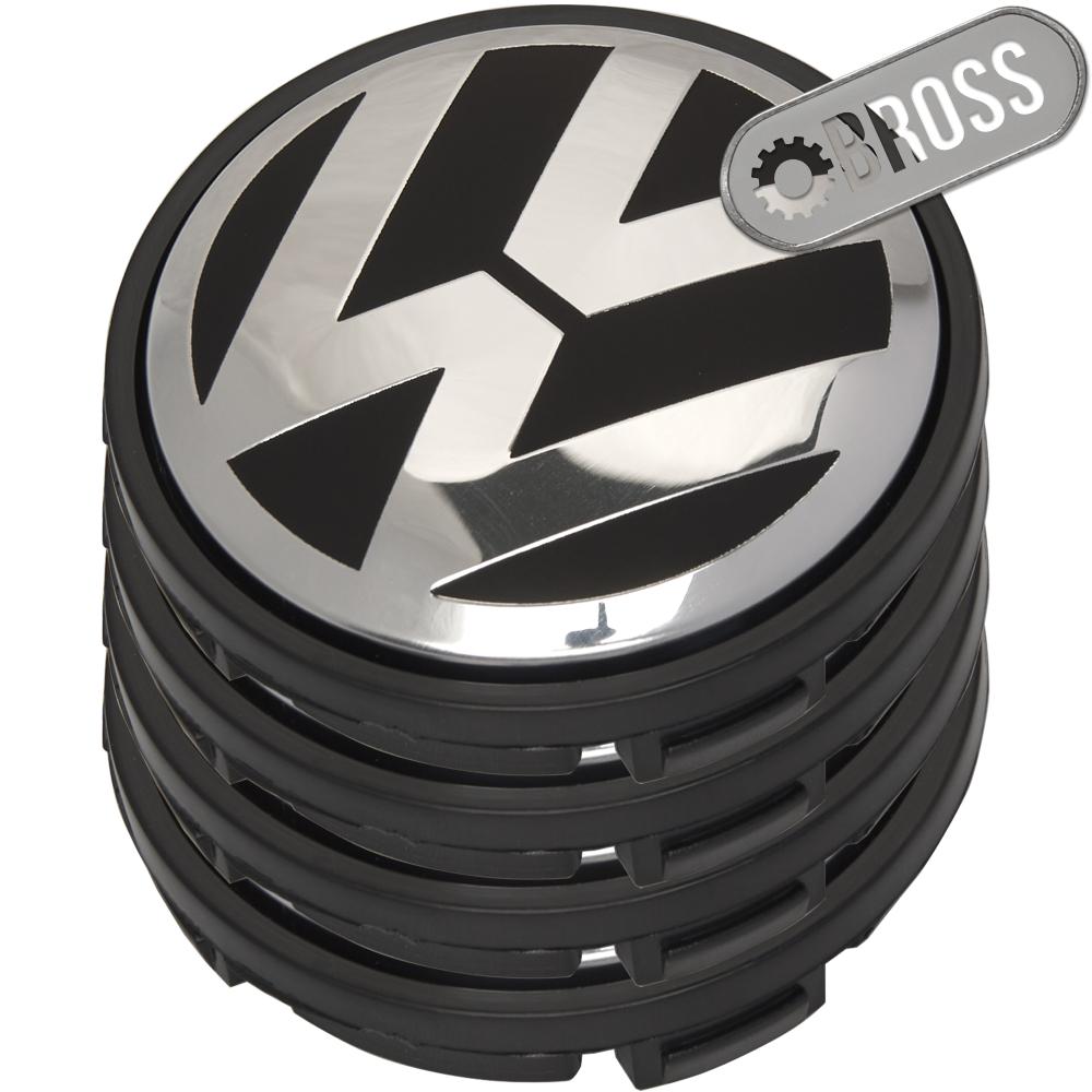 Заглушки колпачки литых дисков для Volkswagen Passat, Amarok, beetle, Jetta, Golf, CC, Eos, Phaeton, Sharan, Tiguan, Touran, Multivan, Touareg, 3B7601171 (комплект 4шт - 56 мм)