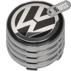 Заглушки колпачки литых дисков для Volkswagen Passat, Amarok, beetle, Jetta, Golf, CC, Eos, Phaeton, Sharan, Tiguan, Touran, Multivan, Touareg, 3B7601171 (черные комплект-4шт) (60 мм)
