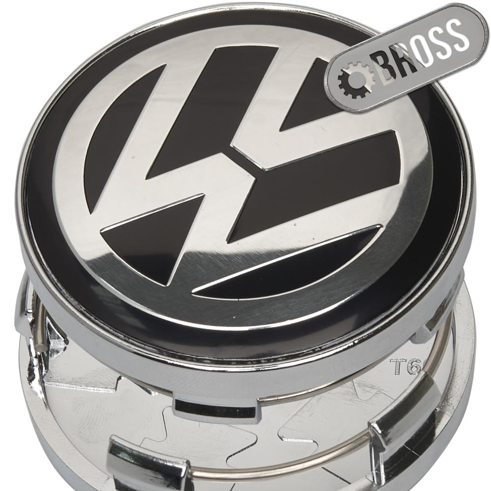 Заглушки колпачки литых дисков для Volkswagen Passat, Amarok, beetle, Jetta, Golf, CC, Eos, Phaeton, Sharan, Tiguan, Touran, Multivan, Touareg, 3B7601171 (черная-1шт) (60 мм)
