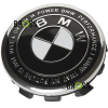 Заглушка колпачка литых дисков для BMW E30, E32, E34, E36, E38, E39, E46, E60, E65, E66, E90, E91, E92, E93, X5 (E53, E70) X6 (Юбилейная 50 лет Motorsport) черная  (56 мм)