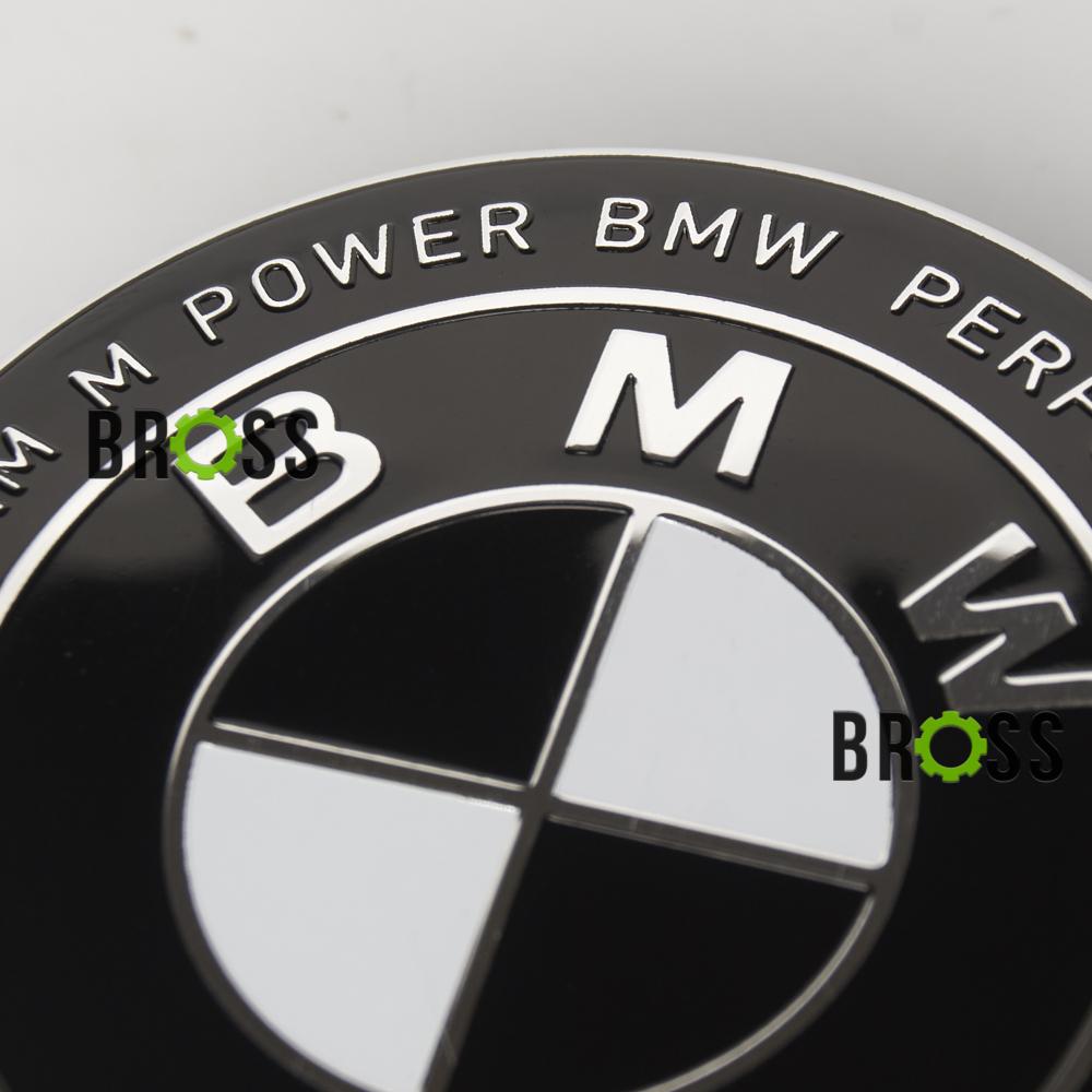 Заглушка колпачка литых дисков для BMW E30, E32, E34, E36, E38, E39, E46, E60, E65, E66, E90, E91, E92, E93, X5 (E53, E70) X6 (Юбилейная 50 лет Motorsport) черная  (68 мм)