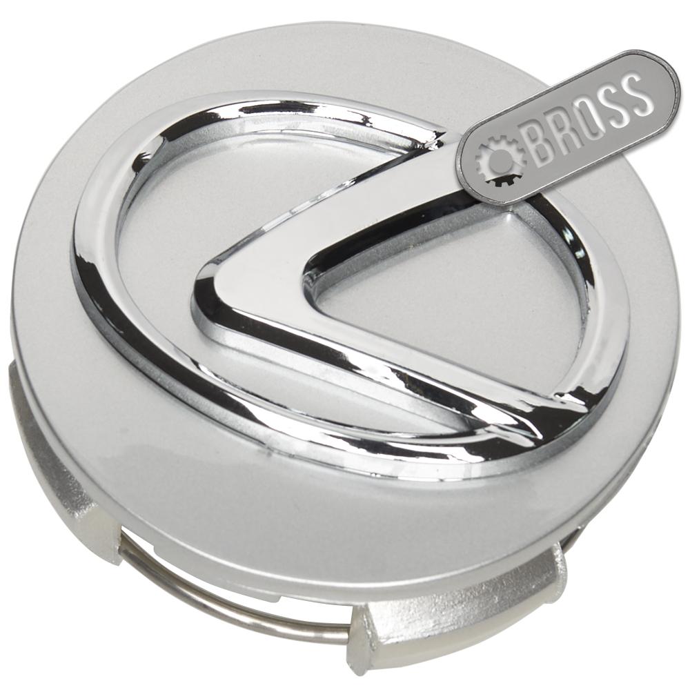 Заглушки колпачки для литых дисков LEXUS 61 мм  ES, GS, LS, RX, IS, RZ (светло-серые)