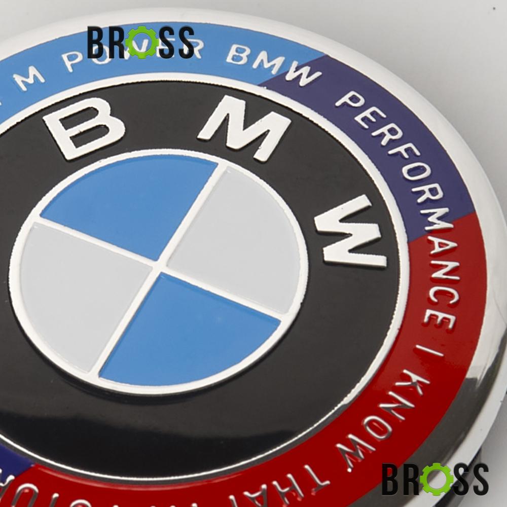 Заглушка колпачка литых дисков для BMW E30, E32, E34, E36, E38, E39, E46, E60, E65, E66, E90, E91, E92, E93, X5 (E53, E70) X6 (Юбилейная 50 лет Motorsport) (56 мм)