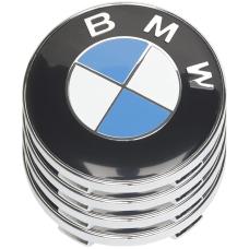 Заглушки колпачки литых дисков для BMW E30, E32, E34, E36, E38, E39, E46, E60, E65, E66, E90, E91, E92, E93, X5 (E53, E70) X6 (синяя) (комплект 60 мм)