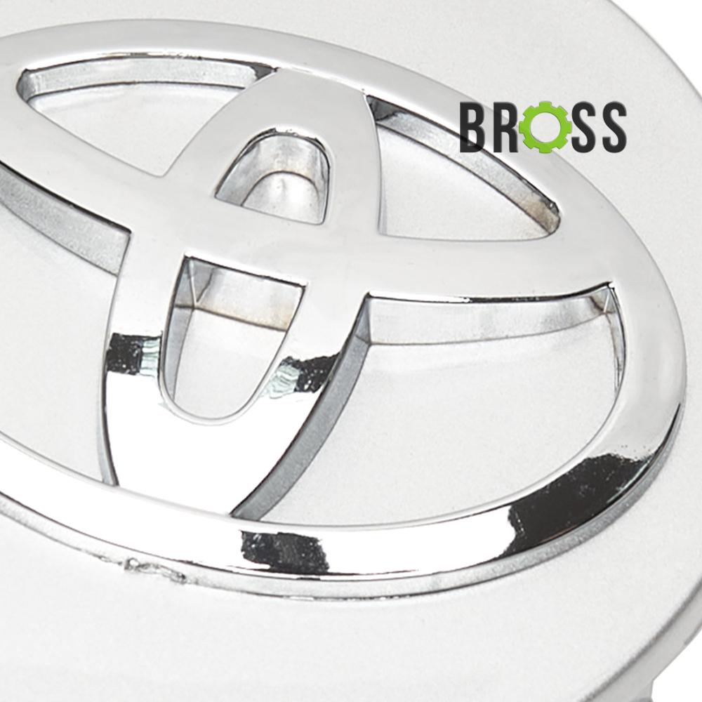 Заглушки колпачки для литых дисков Toyota Avensis, Corolla, RAV 4, Land Cruiser, Camry, Highlander, Hilux, Prius, C-HR, Yaris КОМПЛЕКТ (серые 62 мм)
