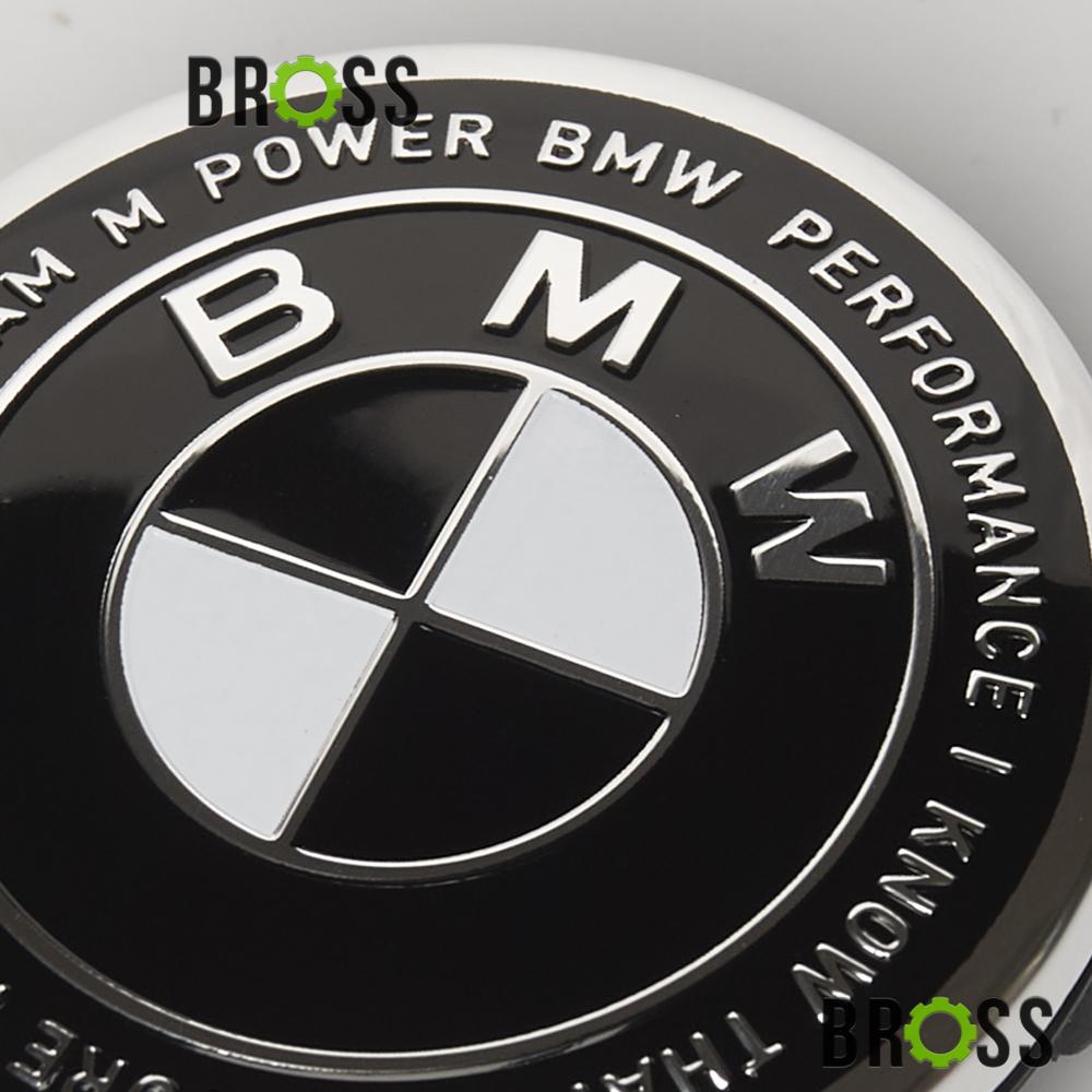 Заглушка колпачка литых дисков для BMW E30, E32, E34, E36, E38, E39, E46, E60, E65, E66, E90, E91, E92, E93, X5 (E53, E70) X6 (Юбилейная 50 лет Motorsport) черная  (Комплект 56 мм)