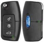 Выкидной корпус ключа Ford Focus , Mondeo , Fiesta , C Max , Galaxy на 3 кнопки с круглым лезвием FO21 ( форд фокус , мондео , фиеста)