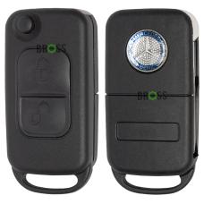 Выкидной корпус ключа на 2 кнопки Mercedes W168 W124 W202 W203 W638 W163 SLK Vito (широкое лезвие HU39)