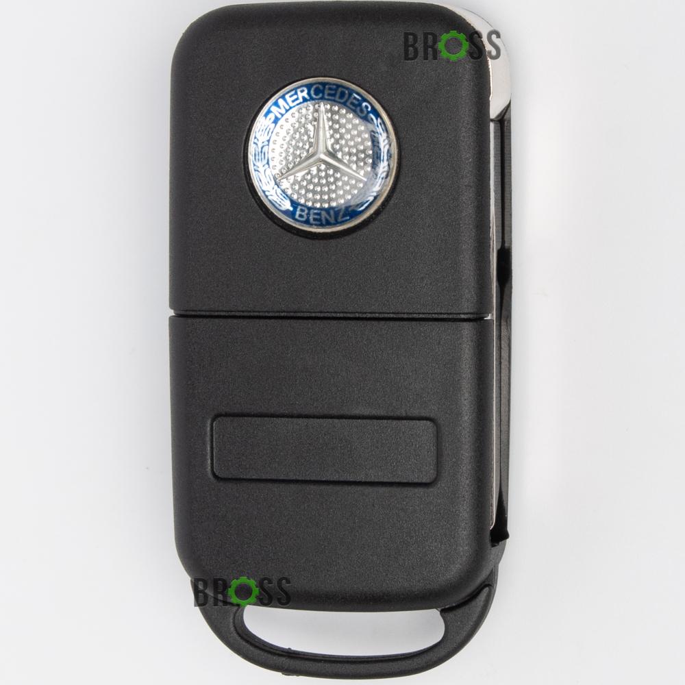 Выкидной корпус ключа на 2 кнопки Mercedes W168 W124 W202 W203 W638 W163 SLK Vito (широкое лезвие HU39)