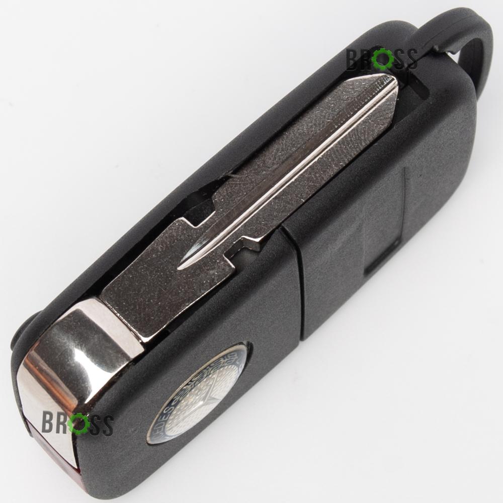 Выкидной корпус ключа на 2 кнопки Mercedes W168 W124 W202 W203 W638 W163 SLK Vito (широкое лезвие HU39)