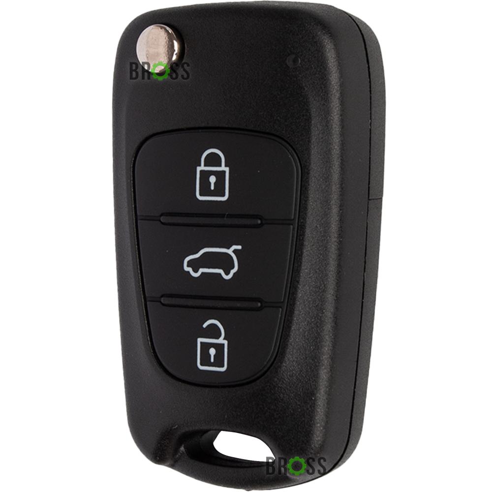 Выкидной корпус ключа на 3 кнопки KIA K2 , K5 , Rio , Picanto , Ceed , Cerato , Sportage , Hyundai I20 , I30 , IX35 , I35 , Elantra  ( левое лезвие HY15 )