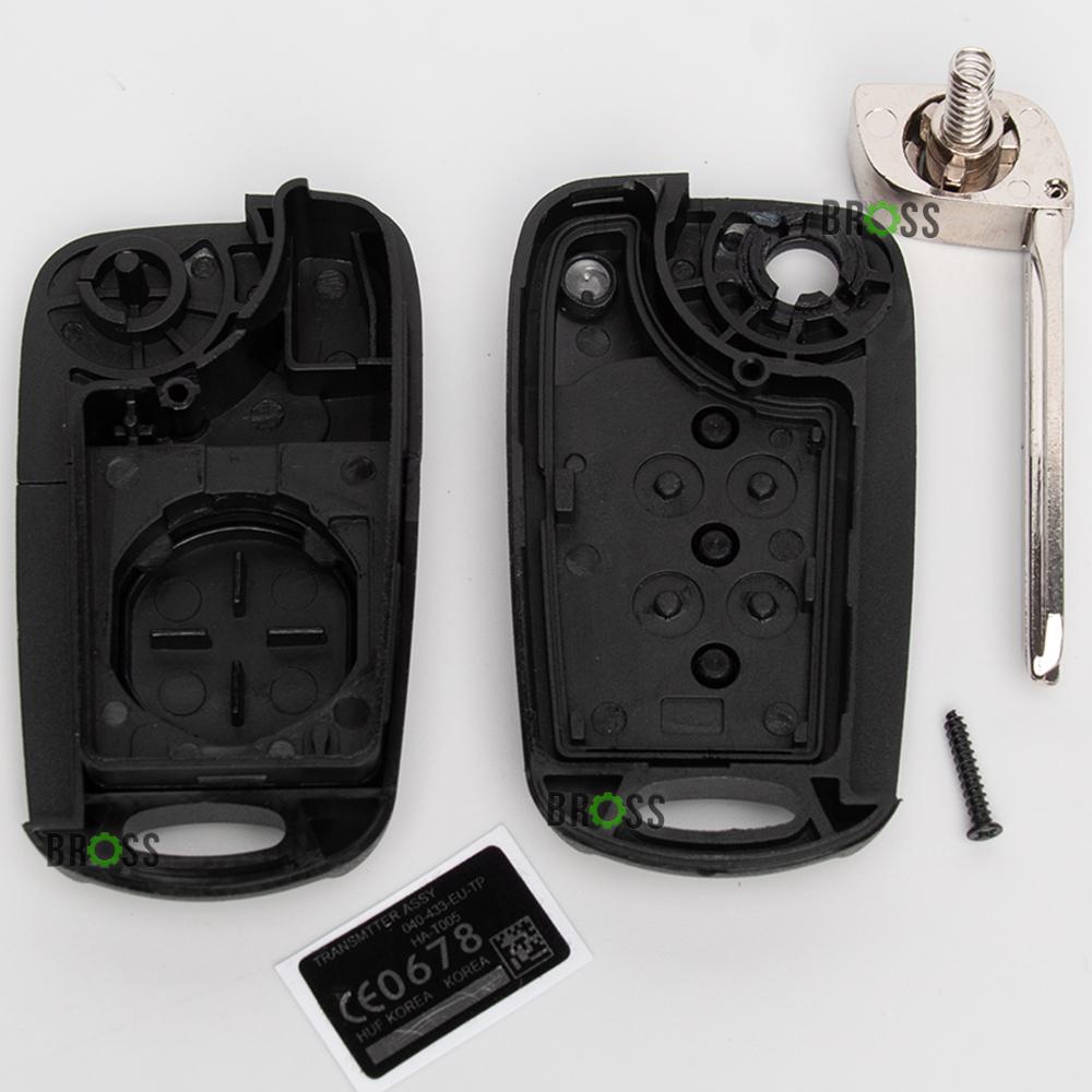 Выкидной корпус ключа на 3 кнопки KIA K2 , K5 , Rio , Picanto , Ceed , Cerato , Sportage , Hyundai I20 , I30 , IX35 , I35 , Elantra  ( левое лезвие HY15 )