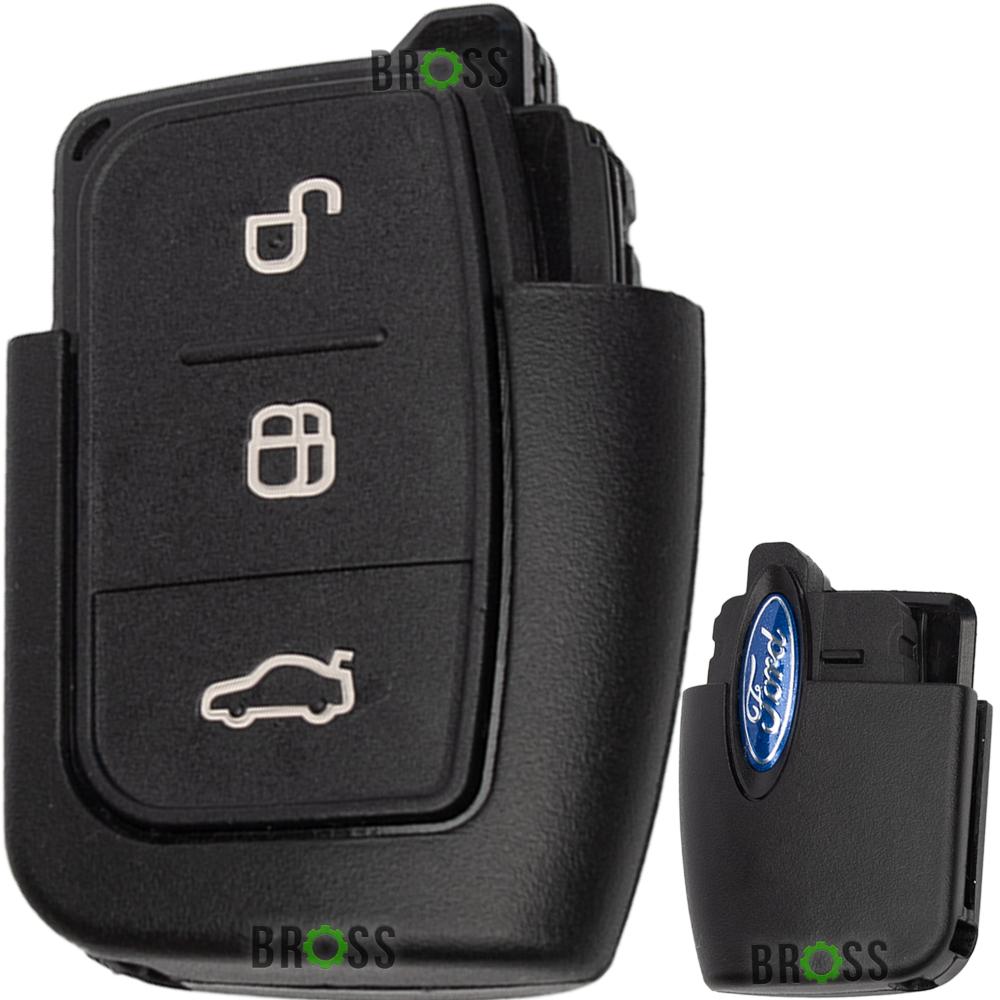 Корпус ключа Ford Focus, Mondeo, Fiesta, C MAX, Galaxy на 3 кнопки под лезвие FO21(болванка, заготовка, ключ форд фокус, мондео, фиеста)