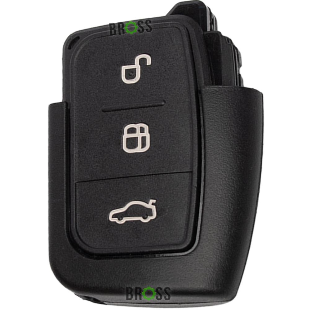 Корпус ключа Ford Focus, Mondeo, Fiesta, C MAX, Galaxy на 3 кнопки под лезвие FO21(болванка, заготовка, ключ форд фокус, мондео, фиеста)
