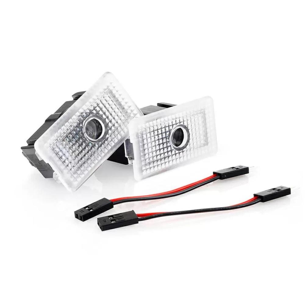 LED проекция подсветка логотипа для дверей Tesla Model S, Model X, Model 3, Model Y (комплект 2шт)