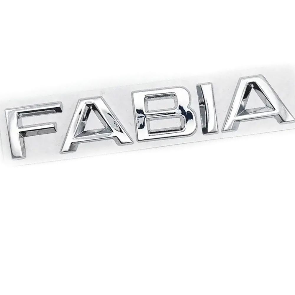 Эмблема шильдик наклейка надпись (FABIA) Skoda Fabia (хром) 13.6x2.2 см