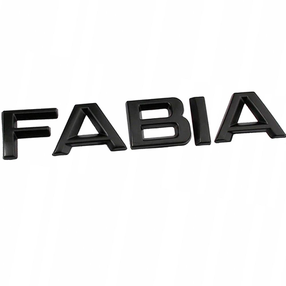 Эмблема шильдик наклейка надпись (FABIA) Skoda Fabia (черная глянцевая) 13.6x2.2 см